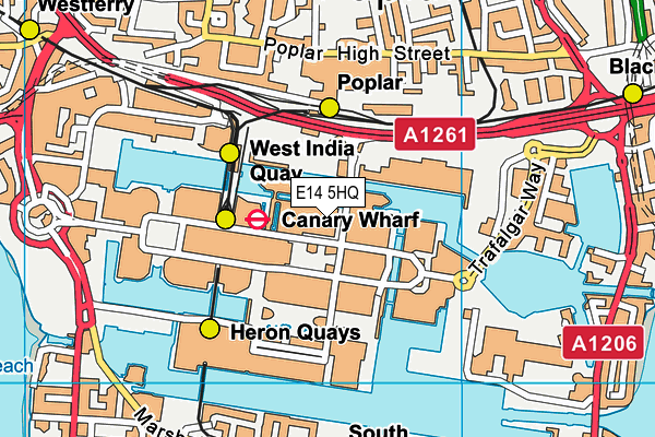 E14 5HQ map - OS VectorMap District (Ordnance Survey)