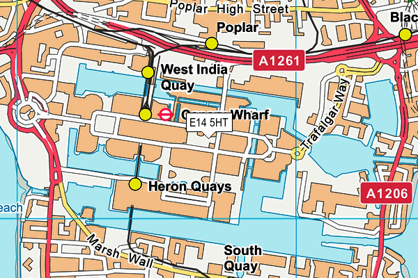 E14 5HT map - OS VectorMap District (Ordnance Survey)