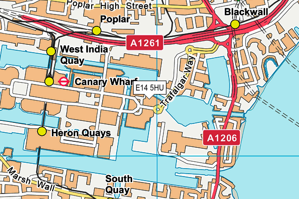 E14 5HU map - OS VectorMap District (Ordnance Survey)