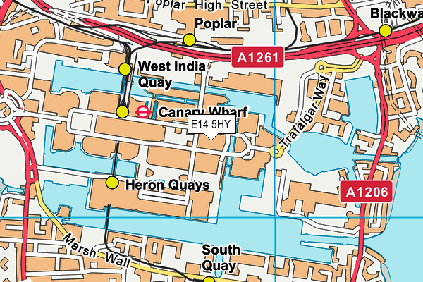 E14 5HY map - OS VectorMap District (Ordnance Survey)