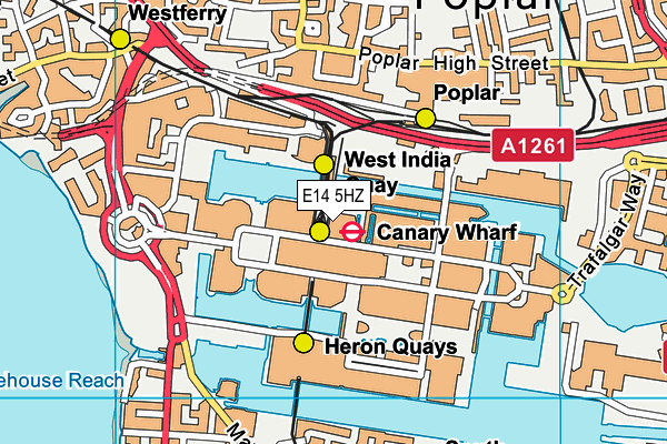 E14 5HZ map - OS VectorMap District (Ordnance Survey)