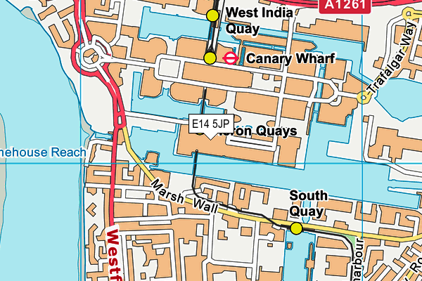 E14 5JP map - OS VectorMap District (Ordnance Survey)