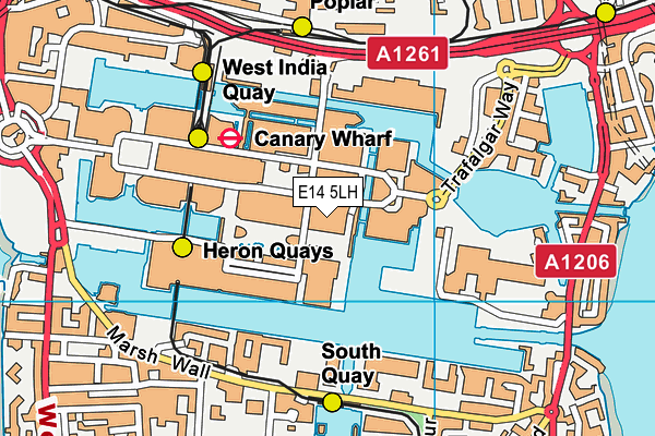 E14 5LH map - OS VectorMap District (Ordnance Survey)