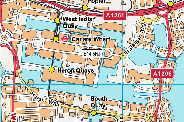 E14 5NJ map - OS VectorMap District (Ordnance Survey)