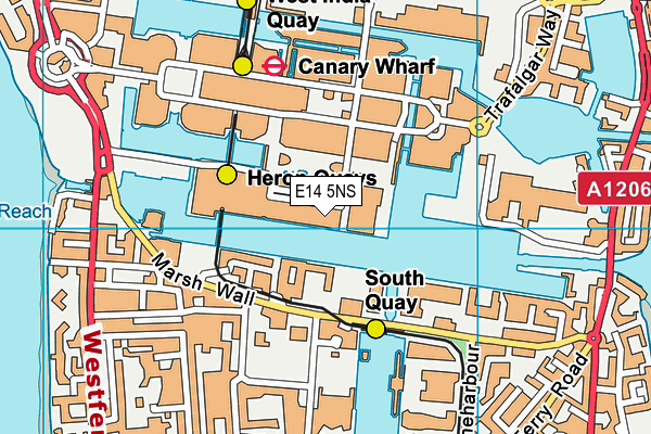 E14 5NS map - OS VectorMap District (Ordnance Survey)