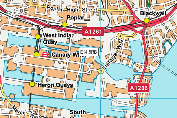 E14 5RB map - OS VectorMap District (Ordnance Survey)