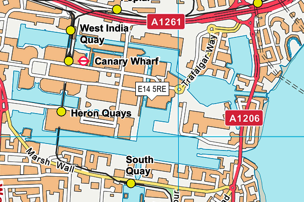 E14 5RE map - OS VectorMap District (Ordnance Survey)