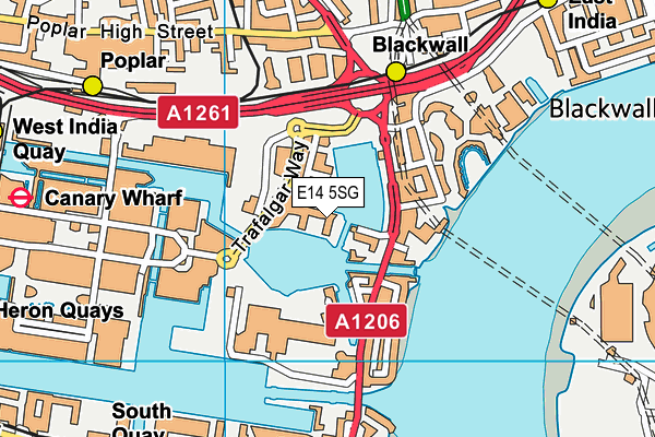 E14 5SG map - OS VectorMap District (Ordnance Survey)