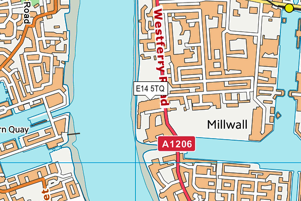 E14 5TQ map - OS VectorMap District (Ordnance Survey)