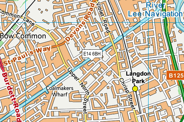 E14 6BH map - OS VectorMap District (Ordnance Survey)