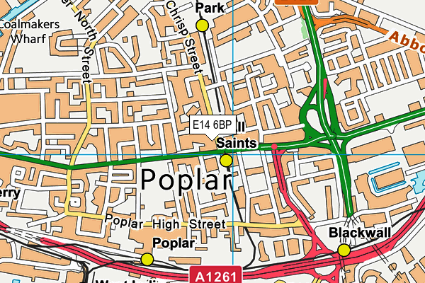 E14 6BP map - OS VectorMap District (Ordnance Survey)