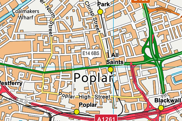 E14 6BS map - OS VectorMap District (Ordnance Survey)