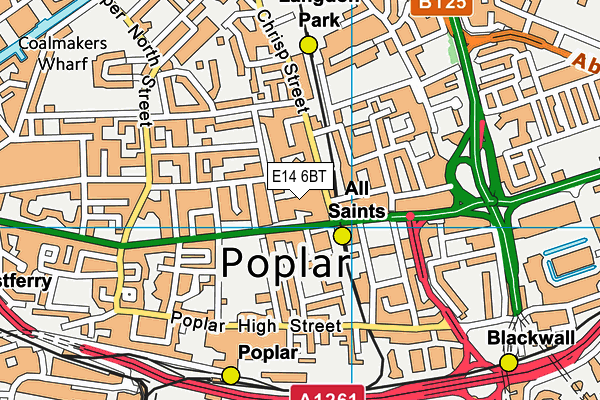 E14 6BT map - OS VectorMap District (Ordnance Survey)