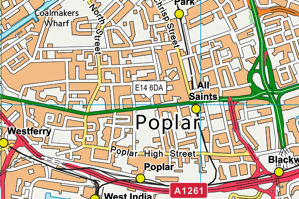 E14 6DA map - OS VectorMap District (Ordnance Survey)