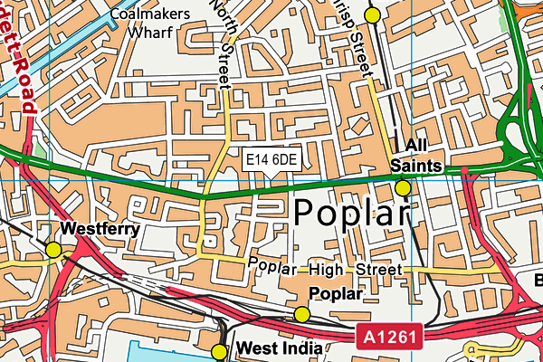 E14 6DE map - OS VectorMap District (Ordnance Survey)