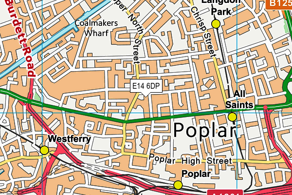 E14 6DP map - OS VectorMap District (Ordnance Survey)