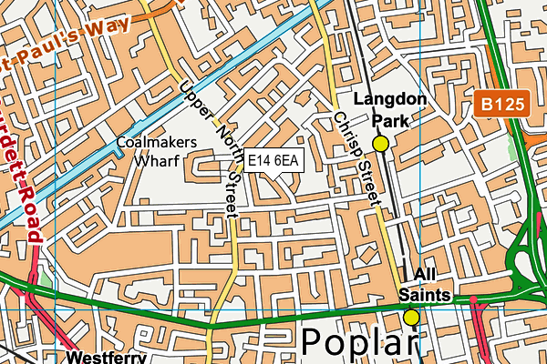 E14 6EA map - OS VectorMap District (Ordnance Survey)