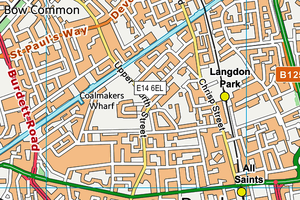 E14 6EL map - OS VectorMap District (Ordnance Survey)
