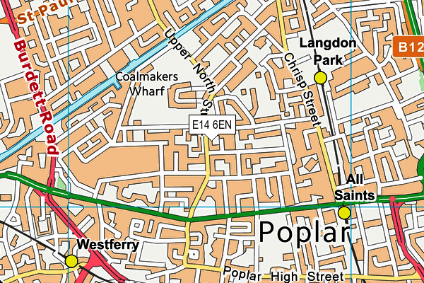 E14 6EN map - OS VectorMap District (Ordnance Survey)