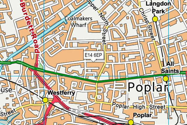 E14 6EP map - OS VectorMap District (Ordnance Survey)