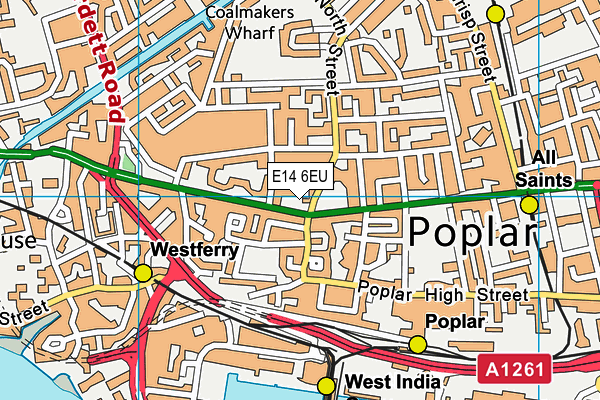 E14 6EU map - OS VectorMap District (Ordnance Survey)