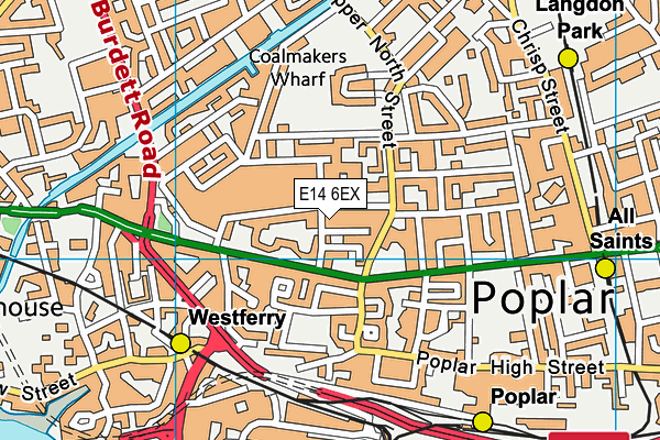 E14 6EX map - OS VectorMap District (Ordnance Survey)