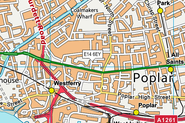 E14 6EY map - OS VectorMap District (Ordnance Survey)