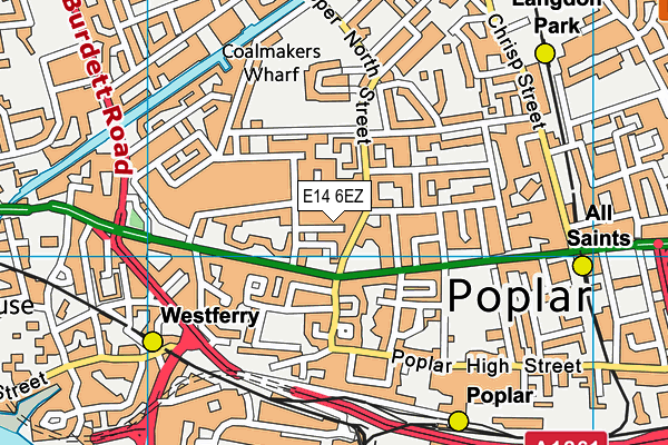 E14 6EZ map - OS VectorMap District (Ordnance Survey)