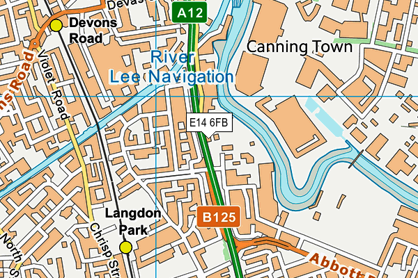 E14 6FB map - OS VectorMap District (Ordnance Survey)