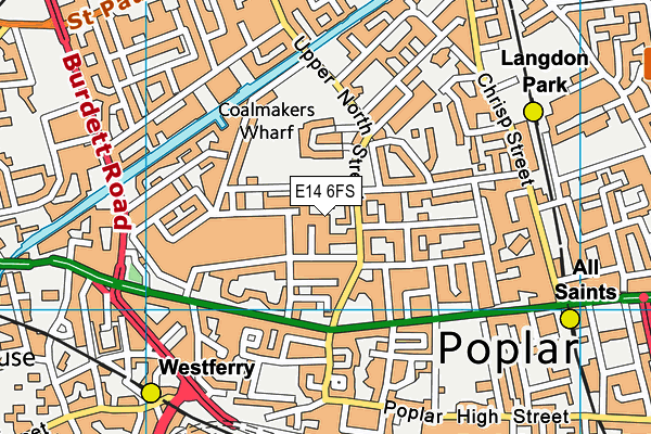 E14 6FS map - OS VectorMap District (Ordnance Survey)