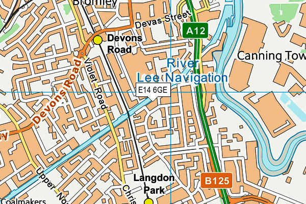 E14 6GE map - OS VectorMap District (Ordnance Survey)