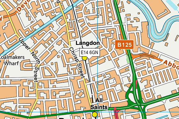 E14 6GN map - OS VectorMap District (Ordnance Survey)