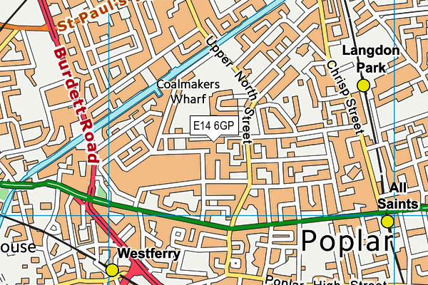 E14 6GP map - OS VectorMap District (Ordnance Survey)