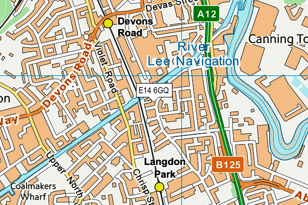 E14 6GQ map - OS VectorMap District (Ordnance Survey)