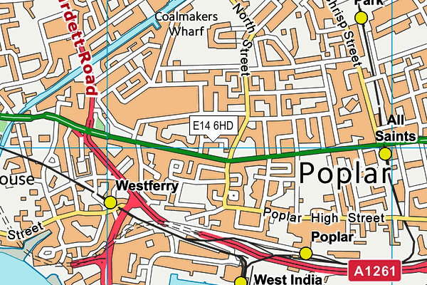 E14 6HD map - OS VectorMap District (Ordnance Survey)