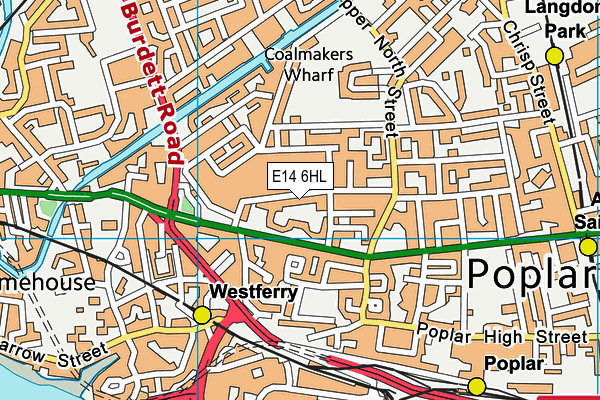 E14 6HL map - OS VectorMap District (Ordnance Survey)