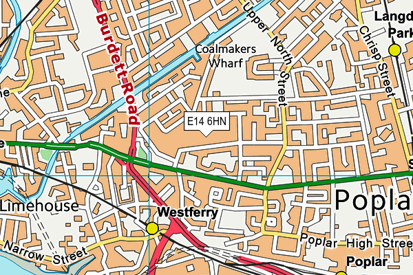 E14 6HN map - OS VectorMap District (Ordnance Survey)