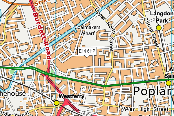 E14 6HP map - OS VectorMap District (Ordnance Survey)