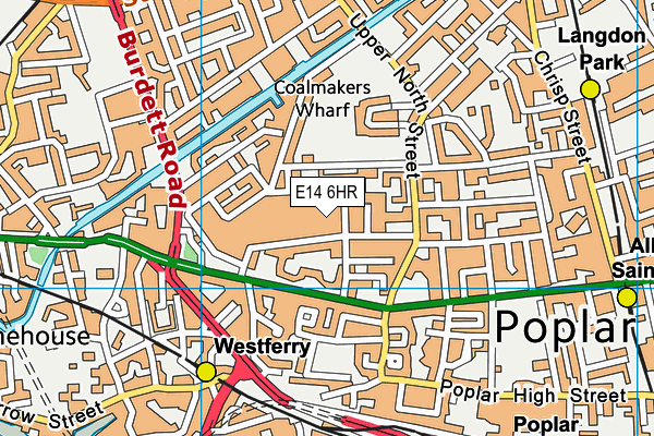 E14 6HR map - OS VectorMap District (Ordnance Survey)