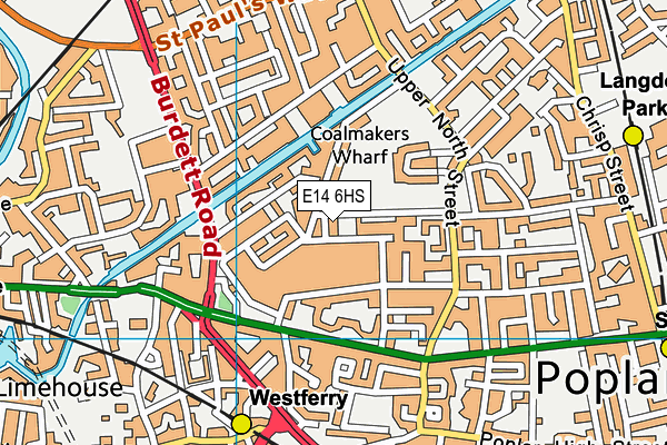 E14 6HS map - OS VectorMap District (Ordnance Survey)