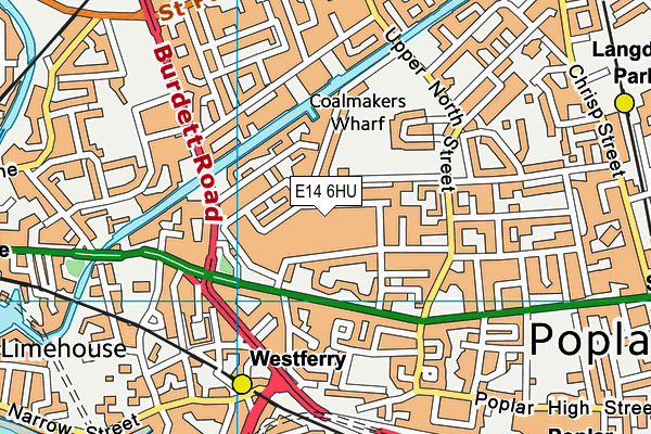 E14 6HU map - OS VectorMap District (Ordnance Survey)