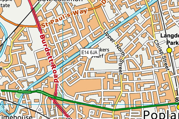 E14 6JA map - OS VectorMap District (Ordnance Survey)