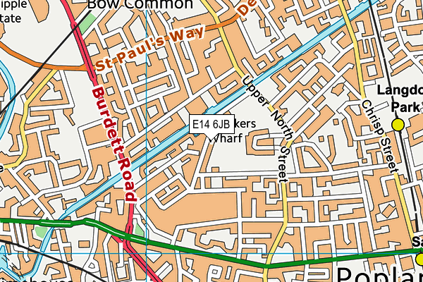 E14 6JB map - OS VectorMap District (Ordnance Survey)