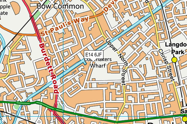 E14 6JF map - OS VectorMap District (Ordnance Survey)