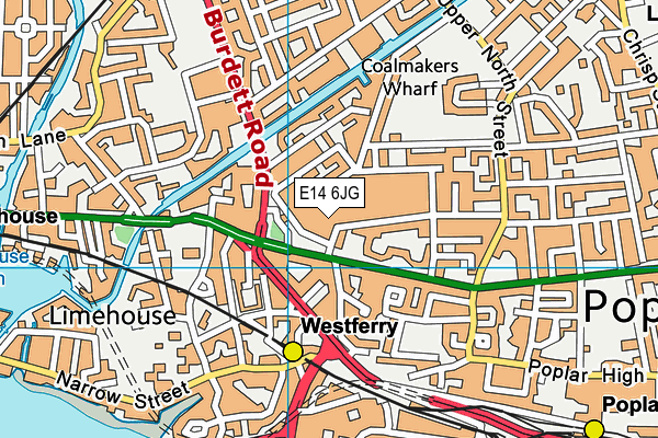 E14 6JG map - OS VectorMap District (Ordnance Survey)