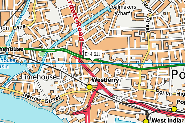 E14 6JJ map - OS VectorMap District (Ordnance Survey)