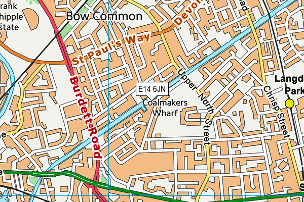 E14 6JN map - OS VectorMap District (Ordnance Survey)