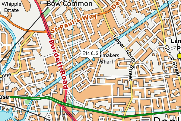 E14 6JS map - OS VectorMap District (Ordnance Survey)