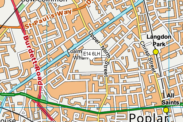 E14 6LH map - OS VectorMap District (Ordnance Survey)