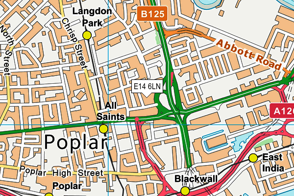 E14 6LN map - OS VectorMap District (Ordnance Survey)